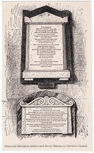 Memorial Tablets to Arthur and Henry Hallam in Clevedon Church